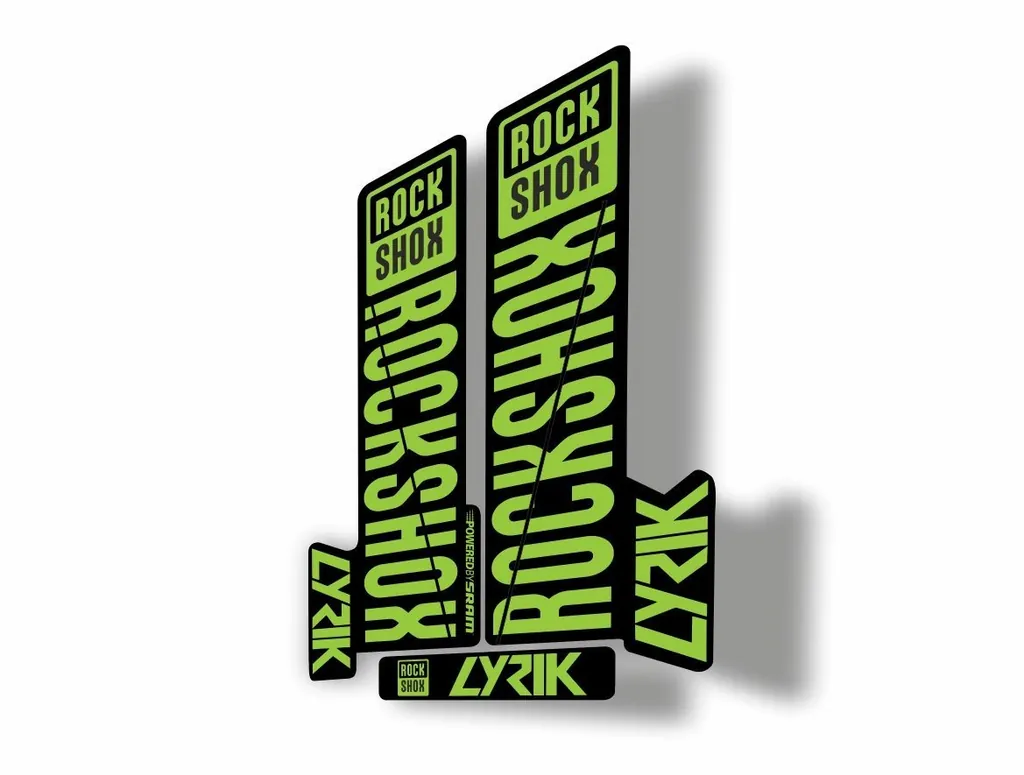 Rock Shox LYRIK 2018 Mountain Bike Cycling Decal Kit Sticker Adhesive Green - 1