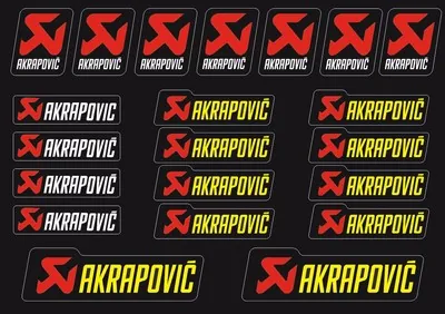 Akrapovic Decals Stickers for Exhaust Graphic Factory Set Vinyl Adhesive 21 Pcs - 1