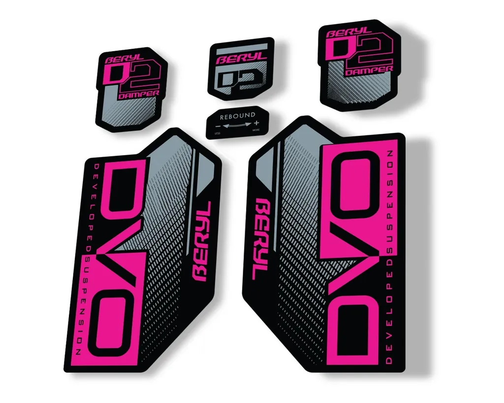 DVO Beryl D2 2019 Fork Suspension Sticker Factory Decal Adhesive Pink - 1