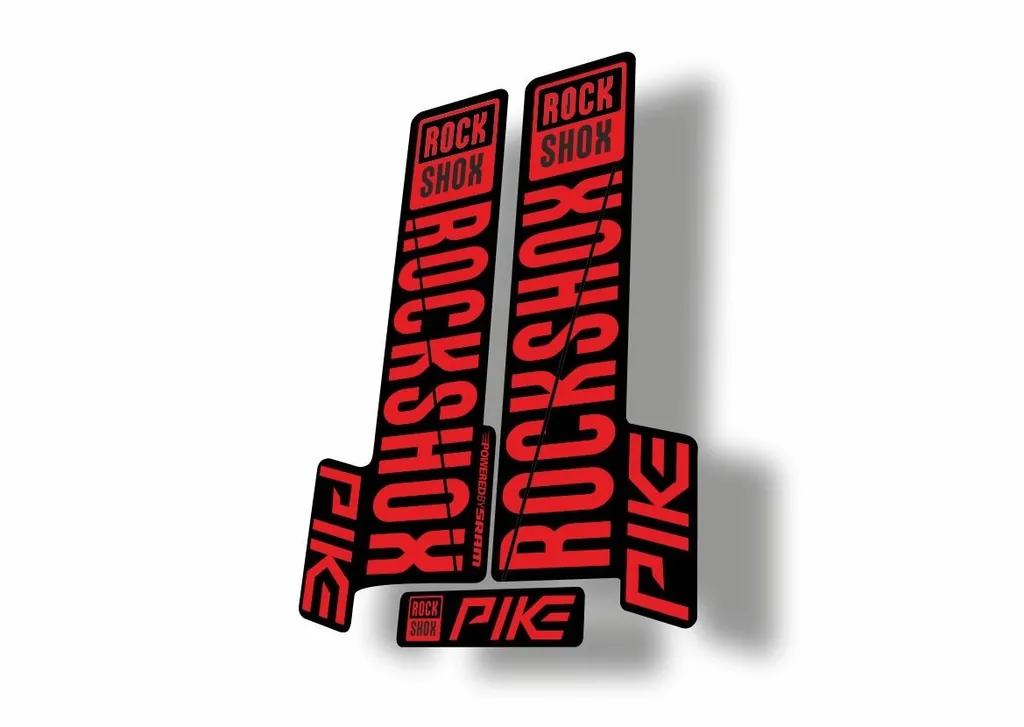 Rock Shox Pike 2018 Mountain Bike Cycling Decal Kit Sticker Adhesive Red - 1