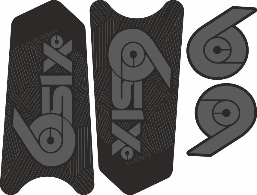 Race Face SixC Crank Decals Set Stickers Mountain Bike Adhesive Stealth Black - 1