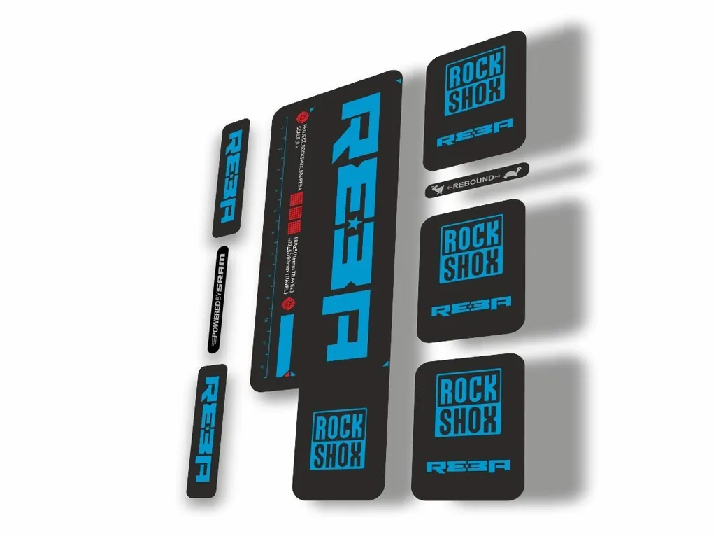 Rock Shox Reba 2009 Fork Decal Mountain Bike Cycling Sticker Adhesive Blue - 1