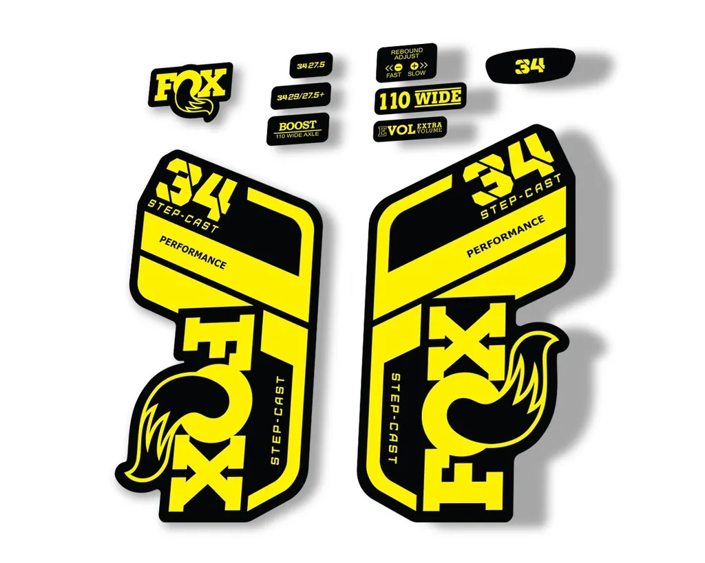 FOX 34 Performance SC 2021 Forks Suspension Factory Decal Sticker Yellow - 1