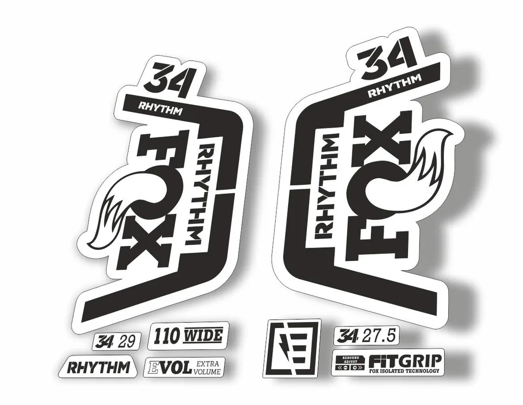 FOX 34 Rhythm 2019 Forks Suspension Factory Decal Sticker Adhesive Black - 1