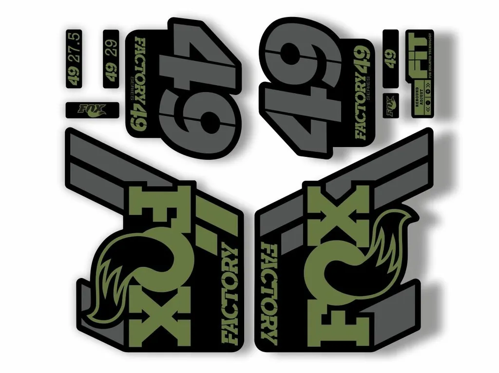 FOX 49 Float 2018-19 Forks Suspension Factory Decal Sticker Adhesive Olive Gray - 1