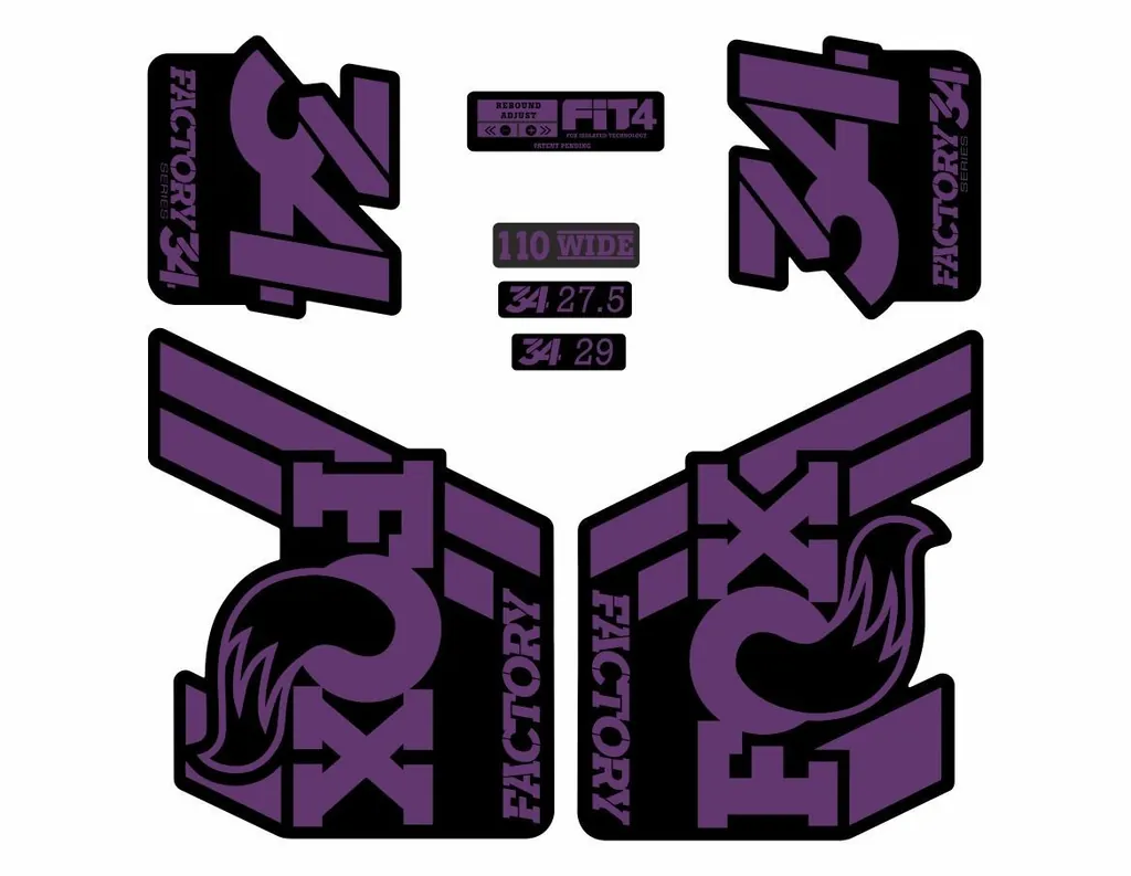 FOX 34 Float 2018-19 Forks Suspension Factory Decals Stickers Adhesive Purple - 1
