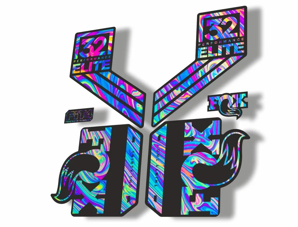 FOX 32 Elite Performance 2017-18 Fork Suspension Fctory Decal Sticker Oil Slick1 - 1