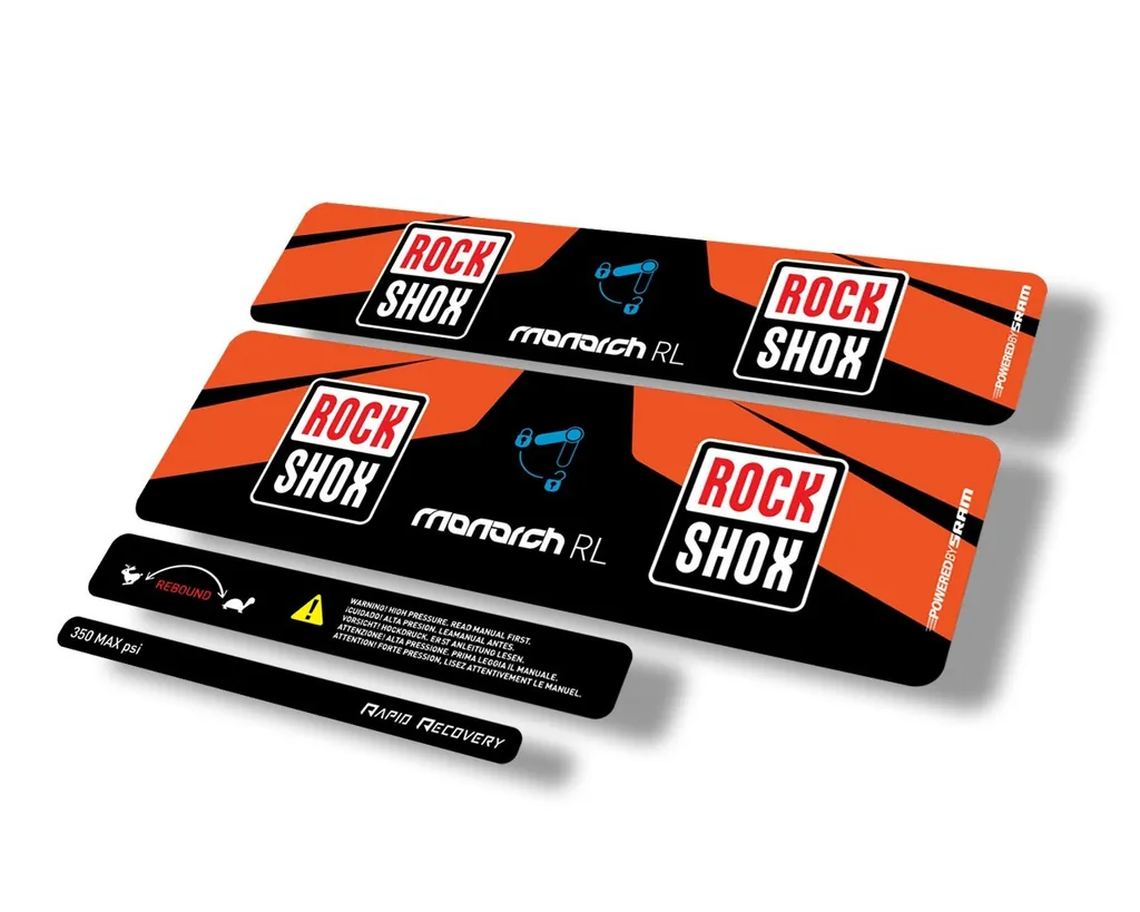 Rock Shox MONARCH RL 2016 Rear Shock Suspension Decal Sticker Adhesive Orange - 1