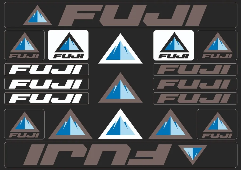 Bicycle Vinyl Frame Stickers – Compatible with FUJI Bikes – Gray - 1