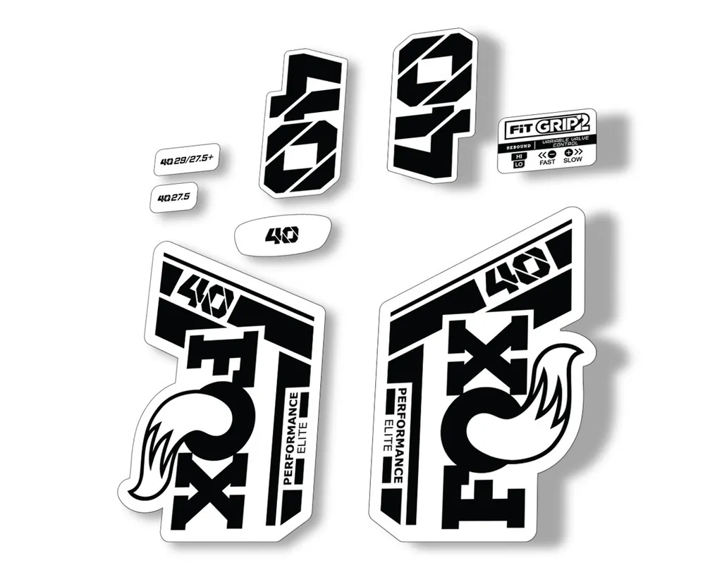 FOX 40 Performance Elite 2021 Fork Decals Suspension Sticker Adhesive Black - 1