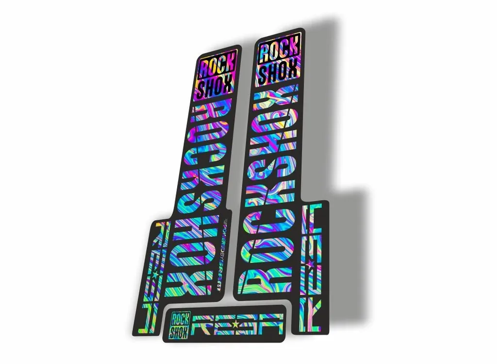 Rock Shox REBA 2018 Fork Decal Mountain Bike Cycling Sticker Adhesive Oil Slick1 - 1