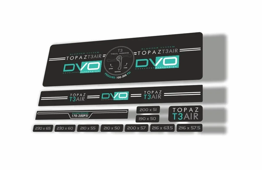 DVO 2016 Topaz T3 Air Rear Shock Suspension Sticker Factory Decal Dolphin - 1