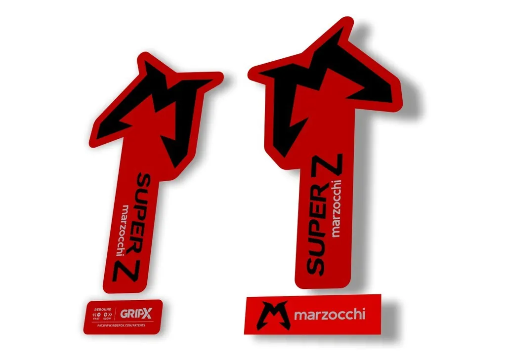 Marzocchi SUPER Z 2025 Fork Suspension Sticker Decal Kit Adhesive Red Black - 1