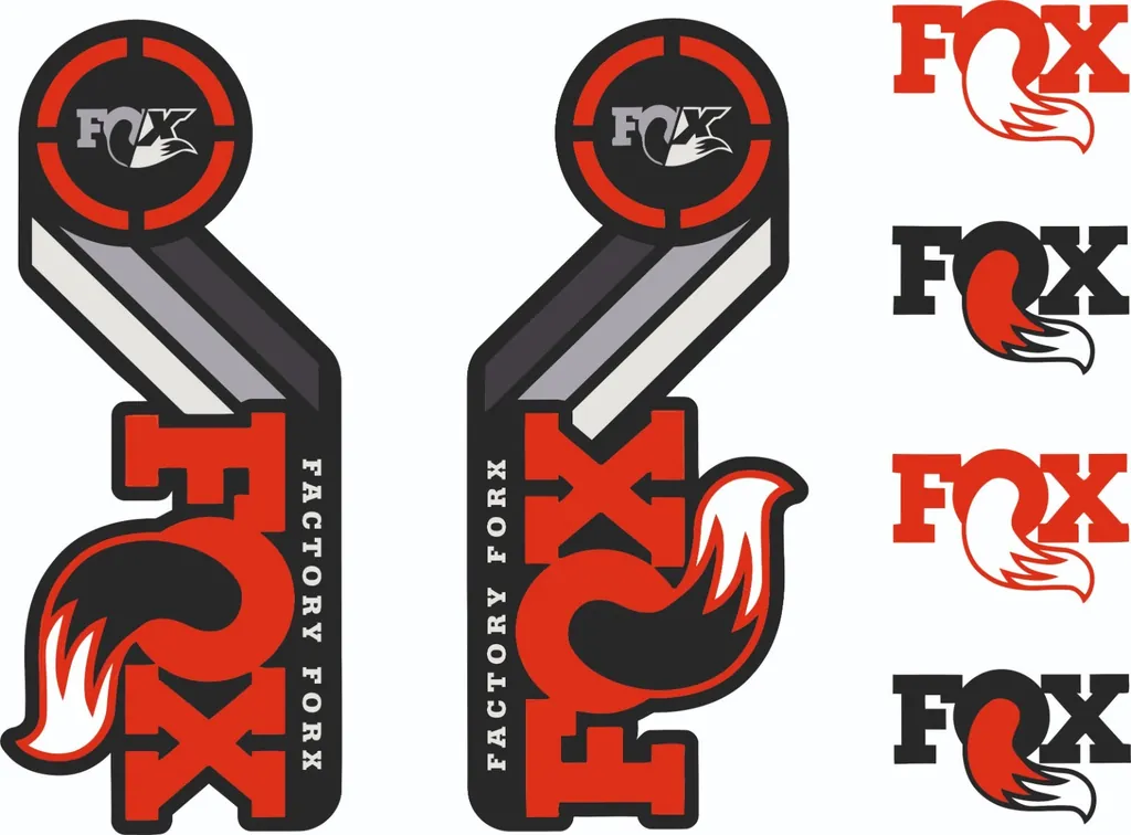 FOX Racing Shox AM Heritage Sticker Decal 2015 Kit Fork / Shock Sets Red - 1
