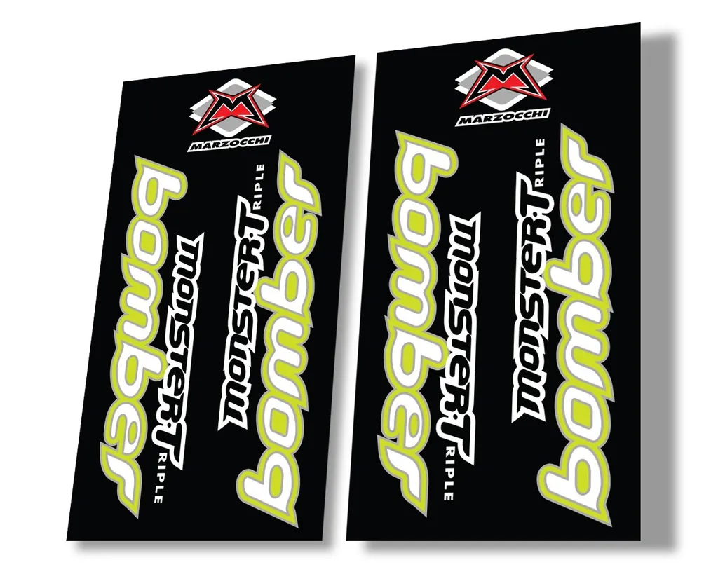 Marzocchi Bomber Monster Triple 1999 Suspension Decal Kit Sticker Set Lime Green - 1
