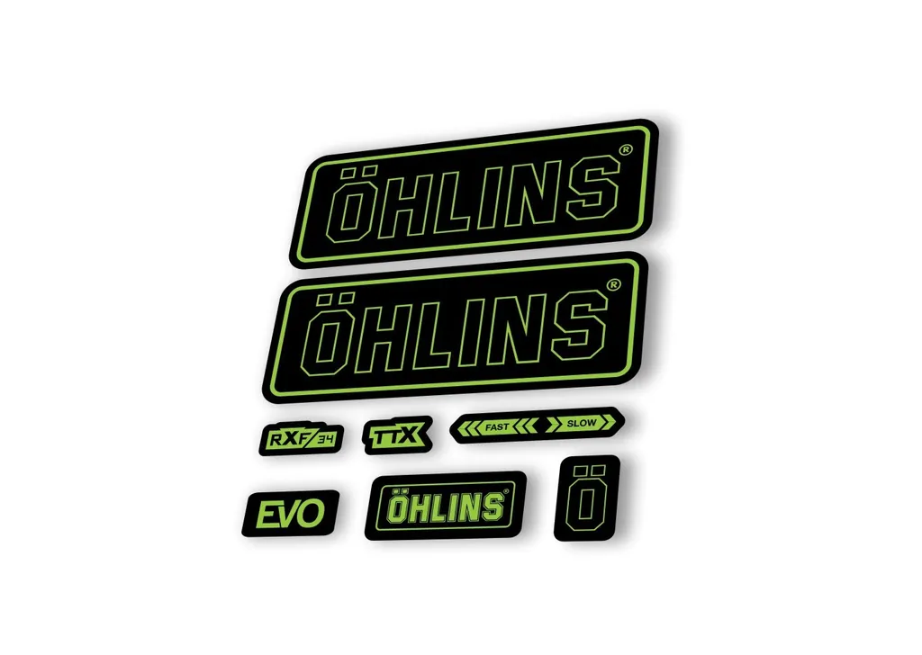 Ohlins RXF34 EVO 2018 Rear Shock Decal Mountain Bike Cycling Sticker Green - 1