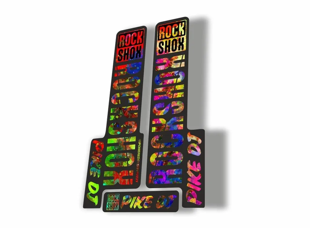 Rock Shox PIKE DJ 2018 Fork Decal Mountain Bike Cycling Sticker Oil Slick - 1