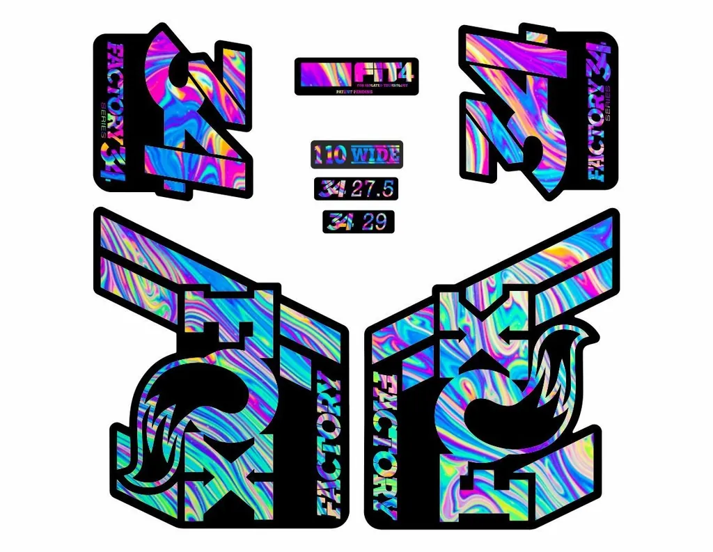 FOX 34 Float 2018-19 Forks Suspension Factory Decals Sticker Adhesive Oil Slick1 - 1