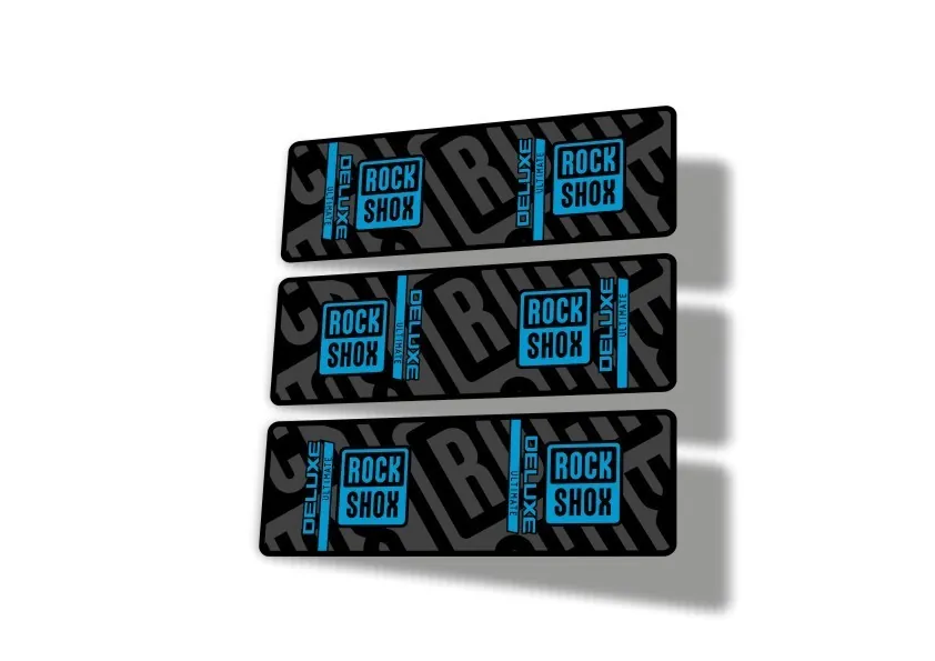 Rock Shox 2023 Deluxe Ultimate Rear Shock Decal Sticker Adhesive Set Blue - 1