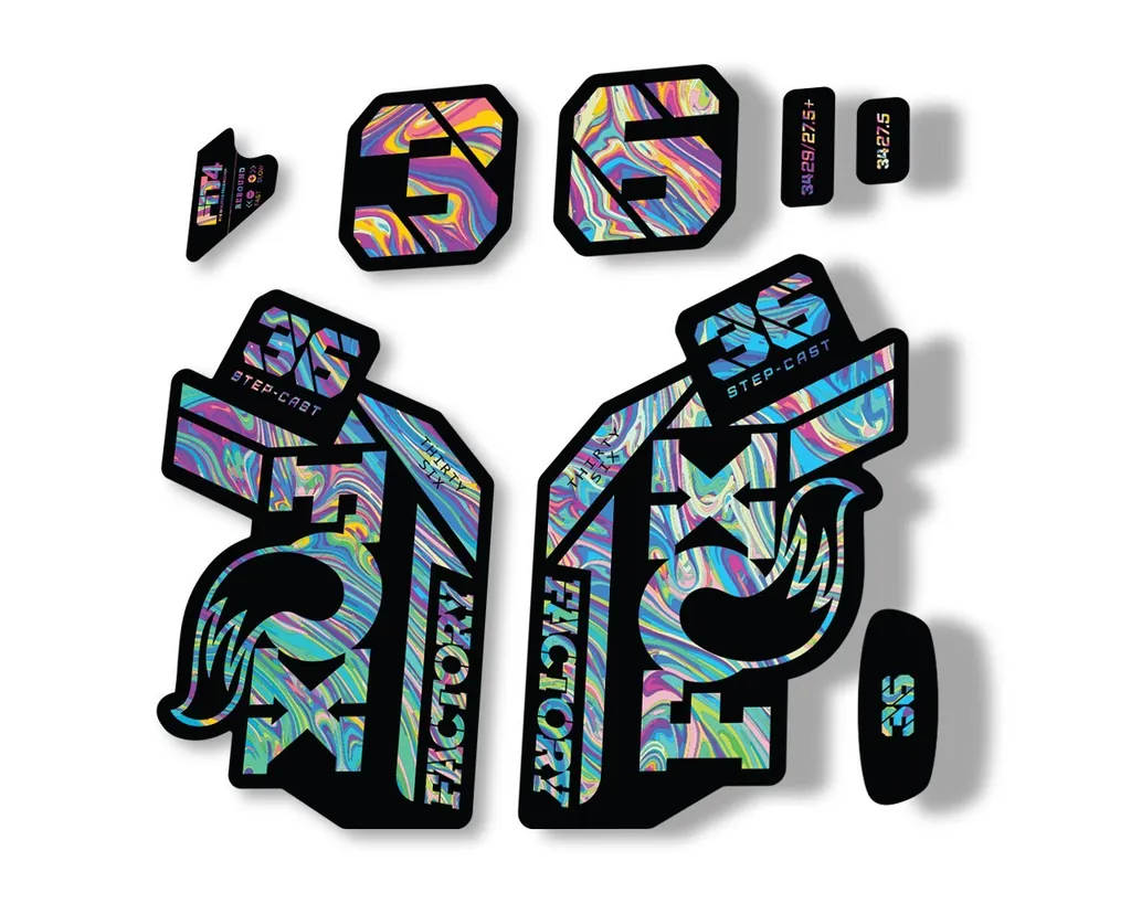 FOX 36 Step Cast SC 2021 Factory Fork Decals Suspension Sticker Oil Slick 1 - 1