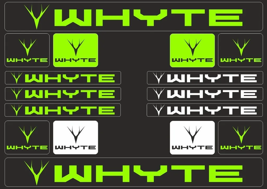 Vinyl Bike Stickers – Compatible with WHYTE Bikes –Green - 1