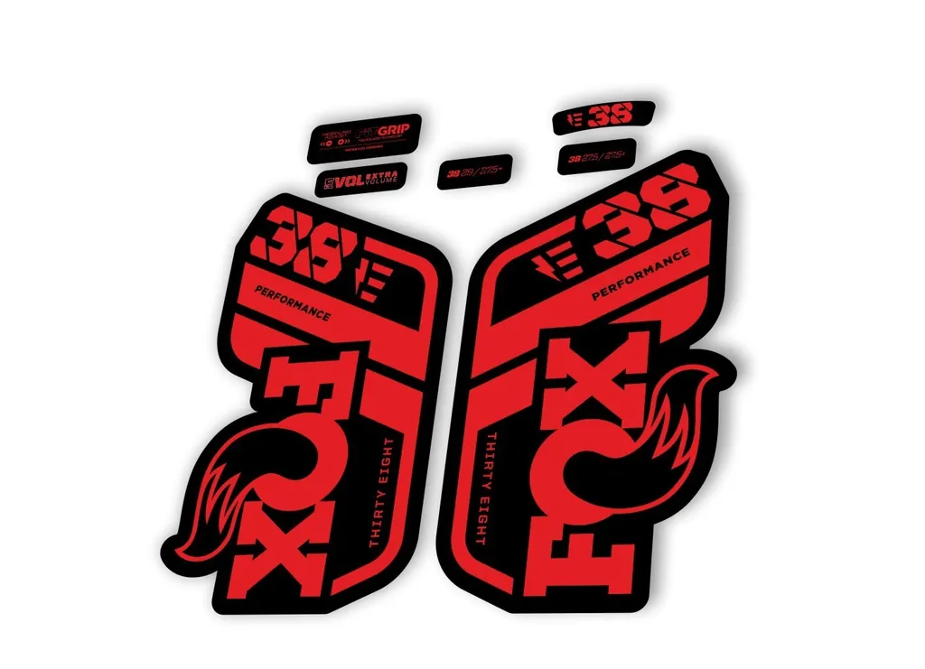 FOX 38 Performance E Bike 2021 Forks Suspension Factory Decal Sticker Red - 1