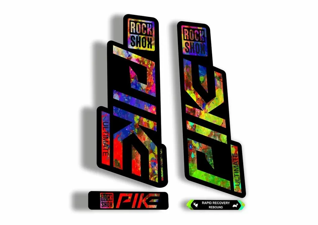Rock Shox PIKE 2020 ULTIMATE Mountain Bike Cycling Fork Decal Sticker Oil Slick - 1