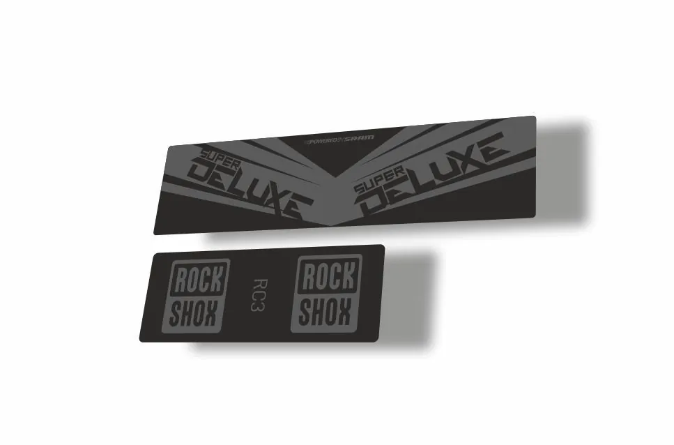 Rock Shox 2017 Super Deluxe RC3 Rear Shock MTB Decal Sticker Adhesive Gray - 1