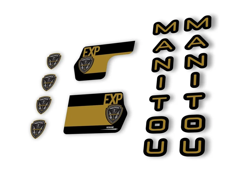 Manitou Mattoc Expert 2020 Fork Suspension Decal Kit Sticker Set Gold - 1