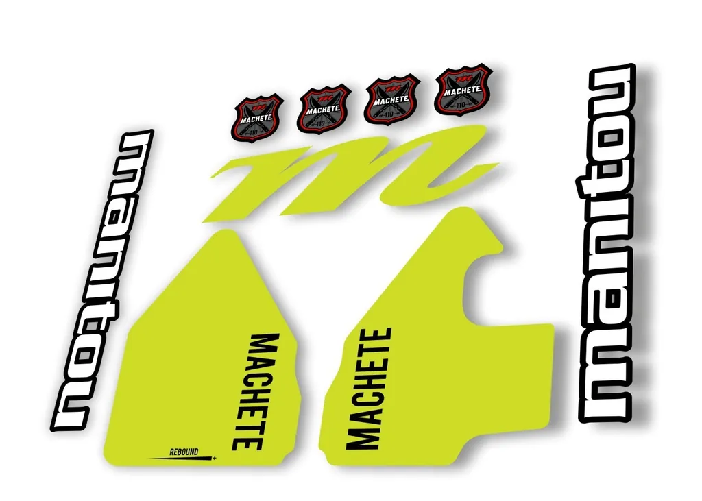 Manitou Machhete 110 Comp 2020 Fork Suspension Decal Kit Sticker Set Lime Green - 1