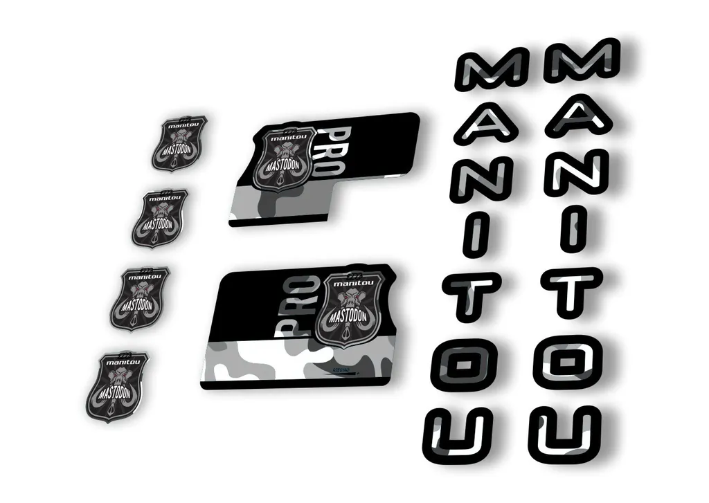 Manitou Mastadon Pro 2020 Fork Suspension Decal Kit Sticker Set White Camo - 1