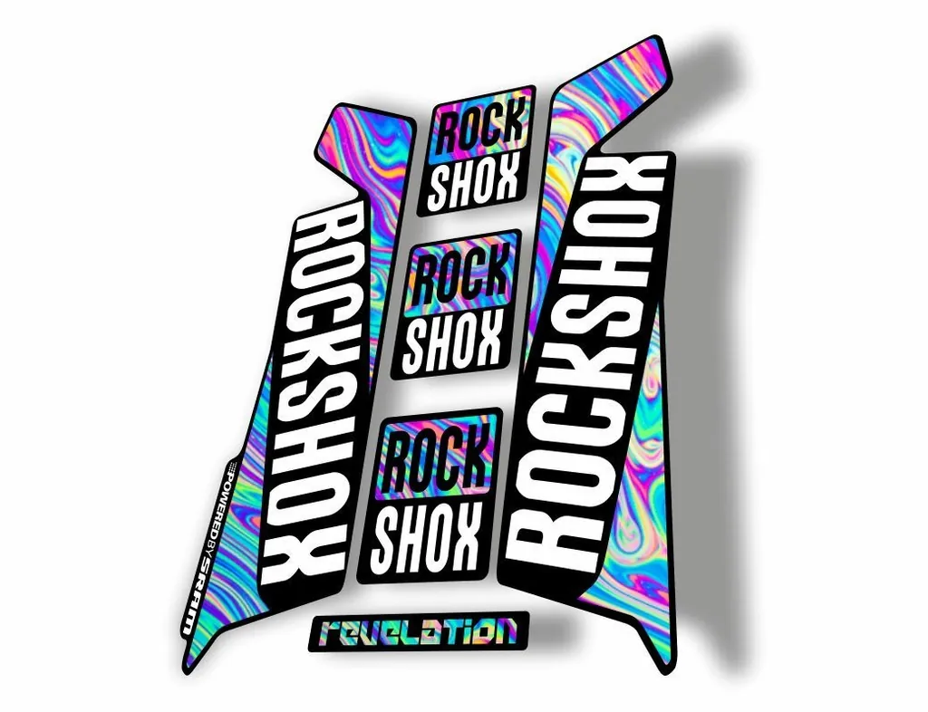 Rock Shox REVELATION 2016 Mountain Bike Cycling Decal Kit Sticker Oil Slick 1 - 1