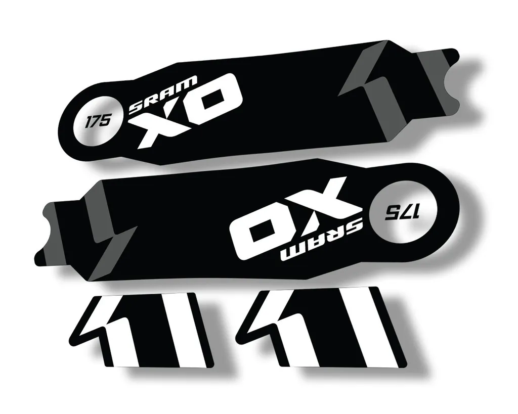 Crank Set Stickers Decals MTB Sram X01 2014 Bicycle Adhesive 2Pcs White - 1