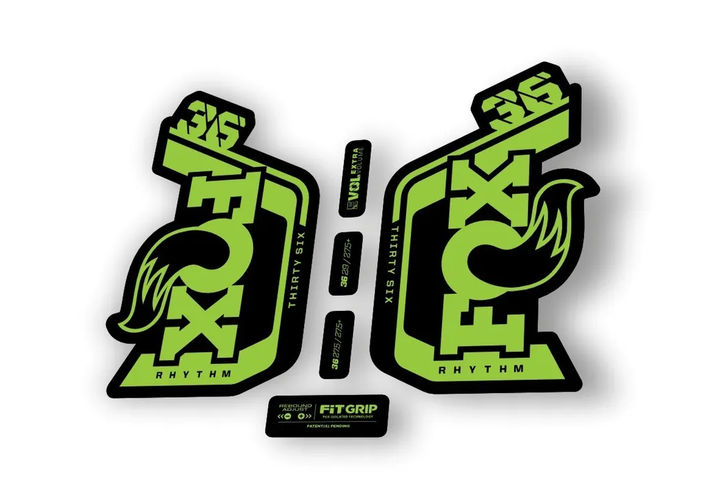 Fox 36 Rhythm 2024 Fork Suspension Factory Decal Sticker Adhesive Green - 1