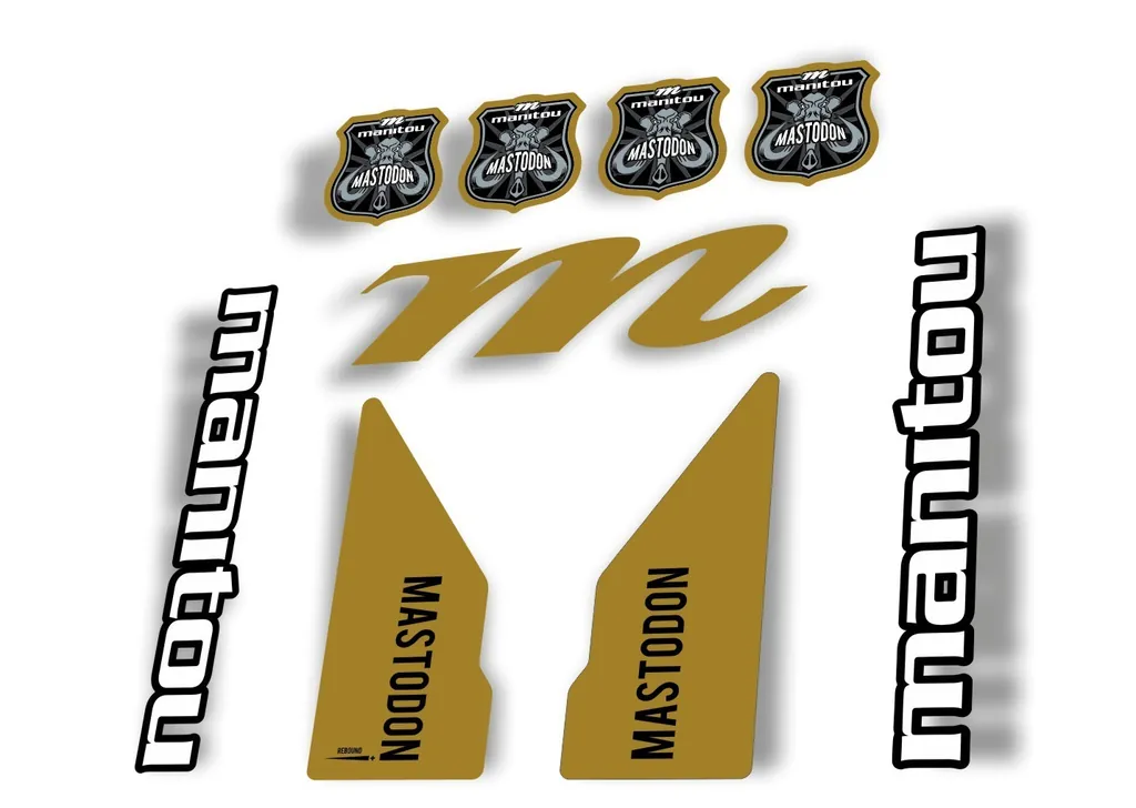 Manitou Mastadon 2017 Fork Suspension Decal Kit Sticker Set Gold - 1
