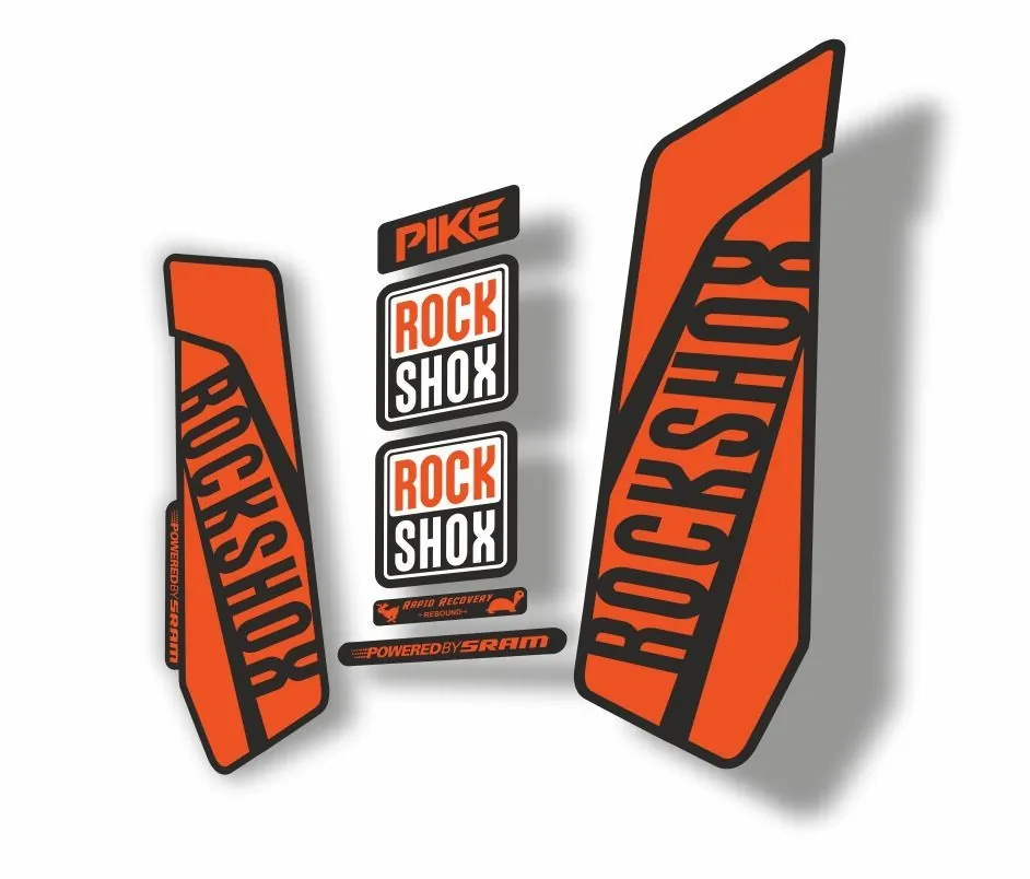Rock Shox Pike 2016 Mountain Bike Cycling Decal Kit Sticker Adhesive Orange - 1