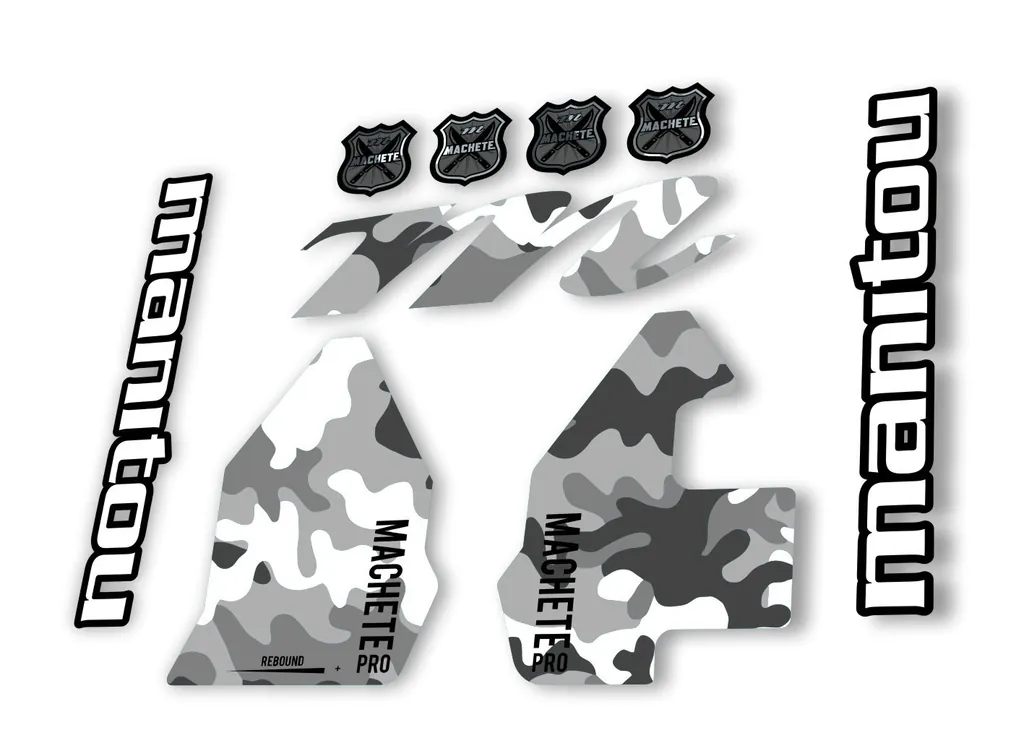 Manitou Machette 100 Pro 2020 Fork Suspension Decal Kit Sticker White Camo - 1