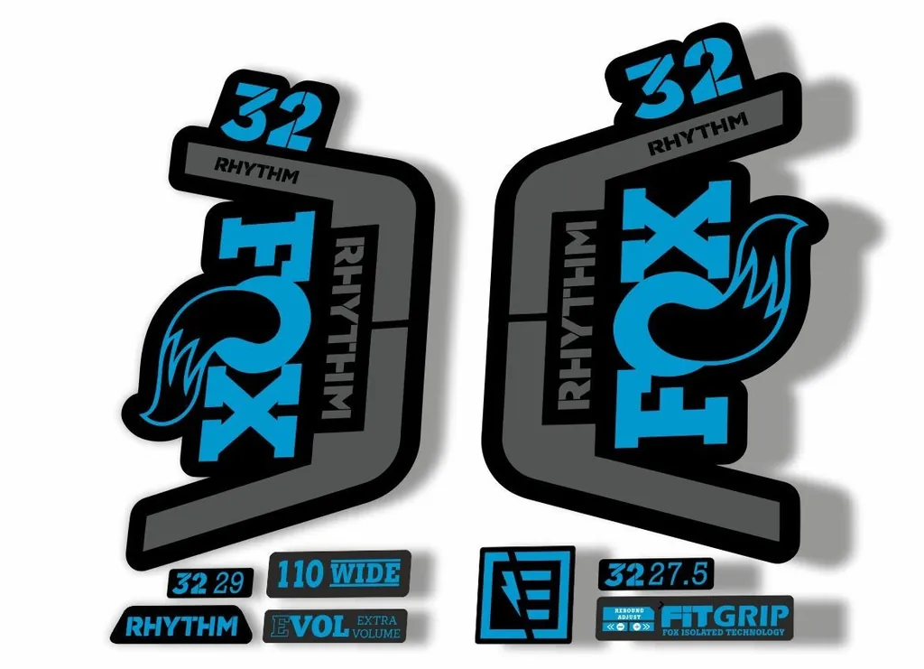 FOX 32 Rhythm 2019 Forks Suspension Factory Decal Sticker Adhesive Blue Gray - 1