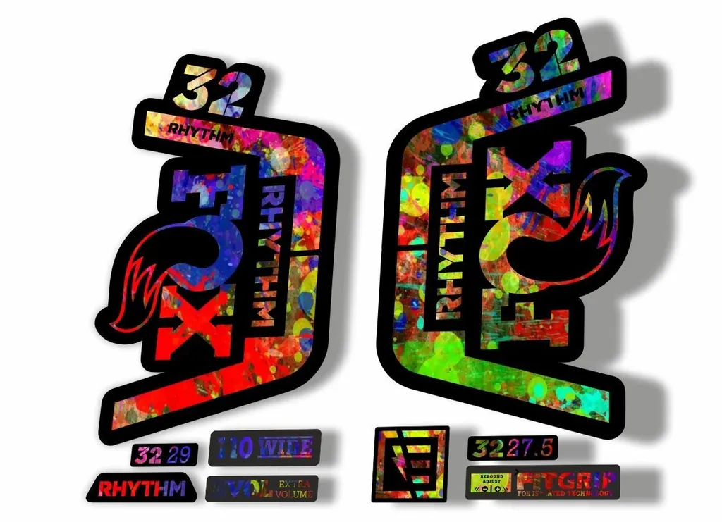 FOX 32 Rhythm 2019 Forks Suspension Factory Decal Sticker Adhesive Oil Slick - 1