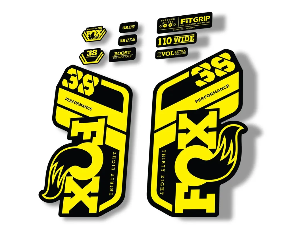 FOX 38 Performance 2021 Forks Suspension Factory Decal Sticker Yellow - 1