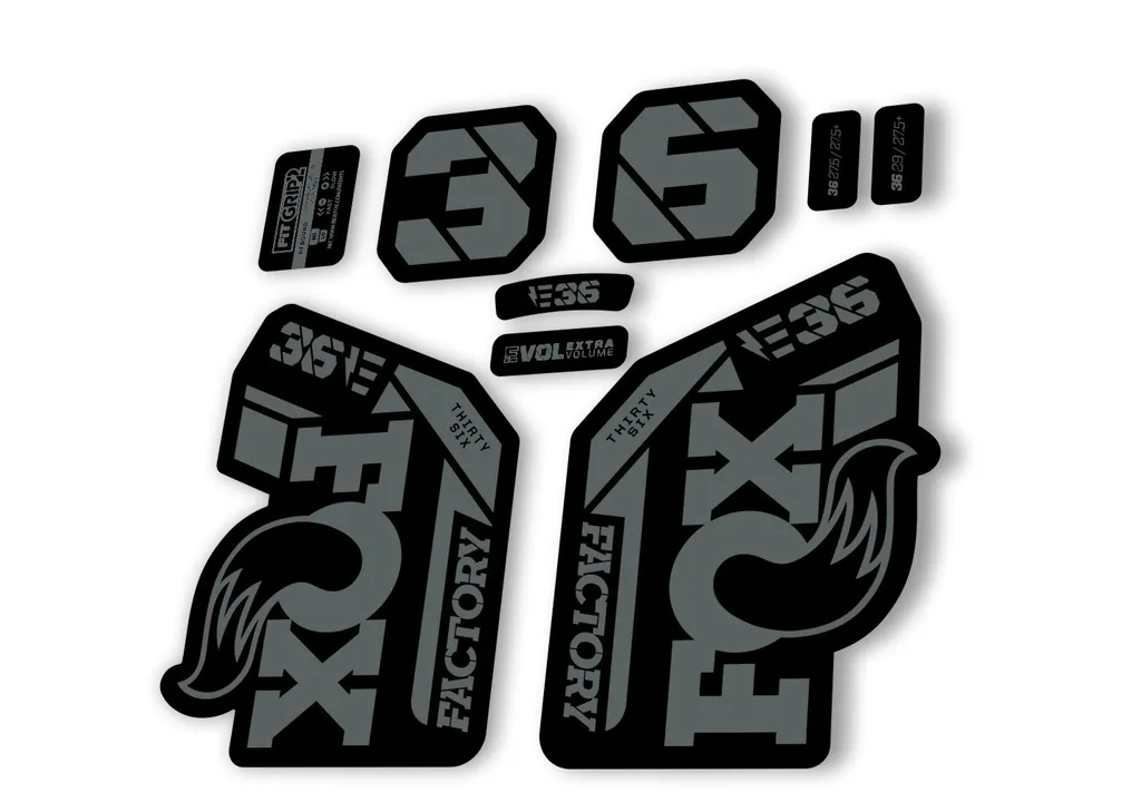 FOX 36 E-Bike Fork Decal Sticker Set 2021 Factory MTB Suspension Graphics – Gray - 1