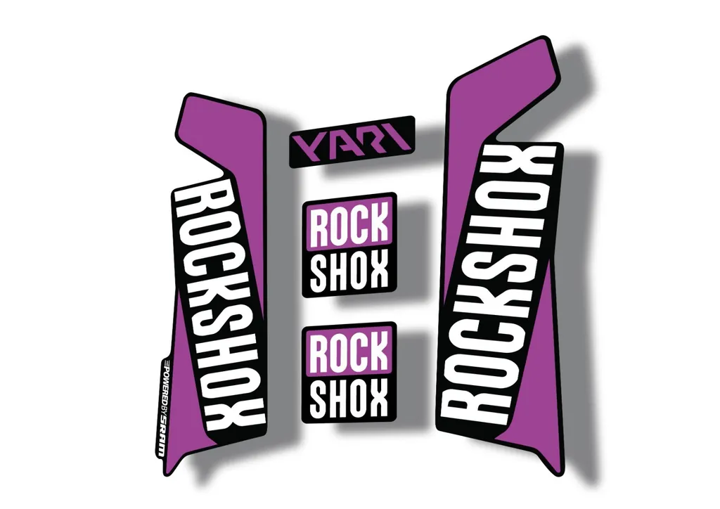 Rock Shox YARI 2017 Fork Decal Mountain Bike Cycling Sticker Adhesive Purple - 1