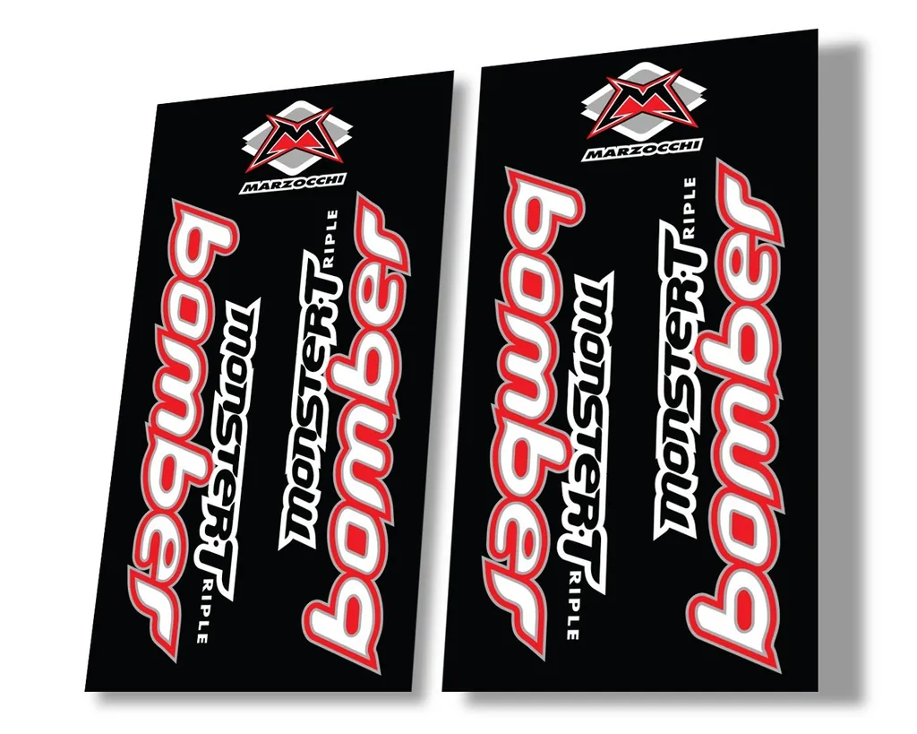 Marzocchi Bomber Monster Triple 1999 Suspension Decal Kit Sticker Set Red - 1