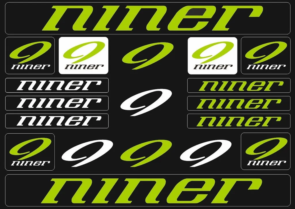 Bicycle Vinyl Stickers – Compatible with Niner Mountain Bikes – Green - 1