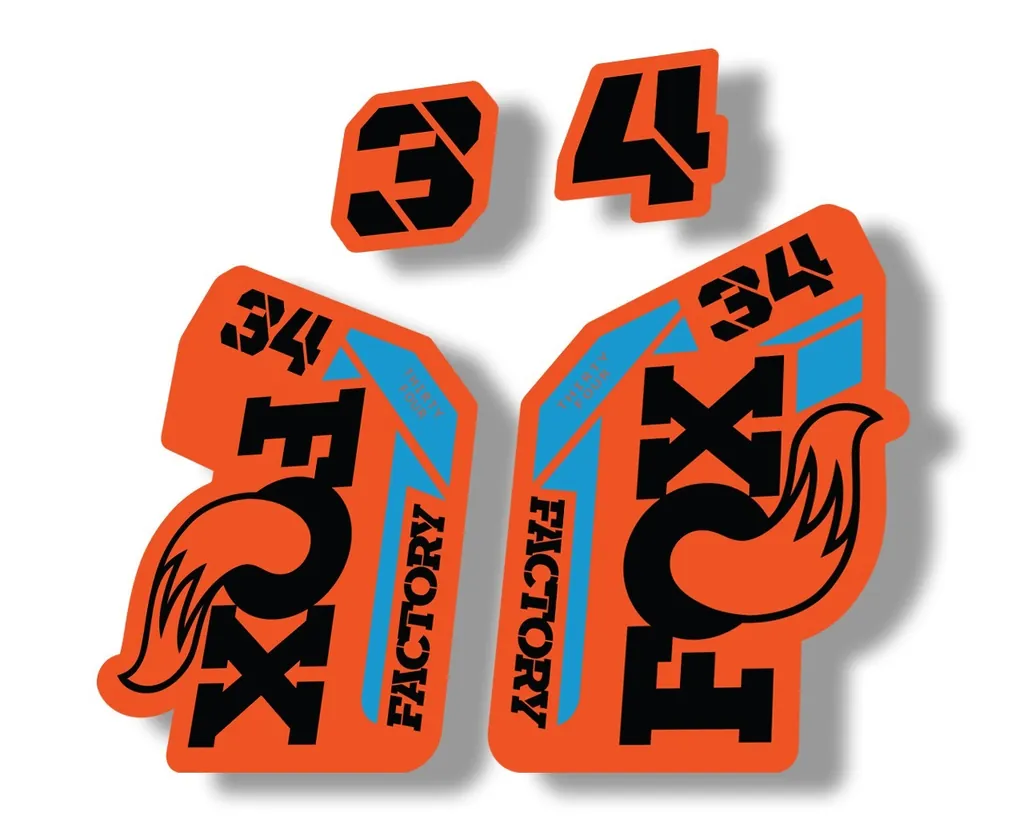 FOX 34 2021 Factory Forks Suspension Decal Sticker Orange Black Blue - 1