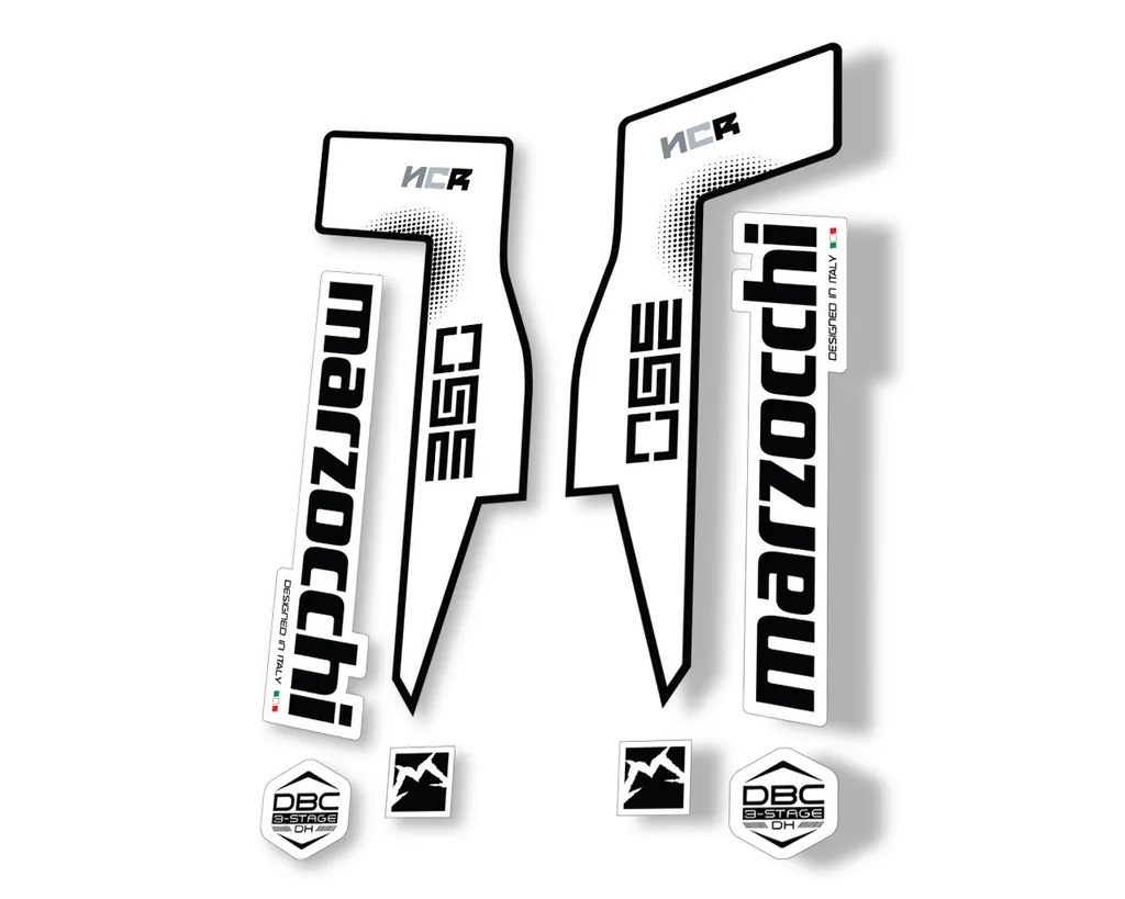 Marzocchi 350 NCR 2018 Fork Suspension Sticker Decal Adhesive Kit Black - 1