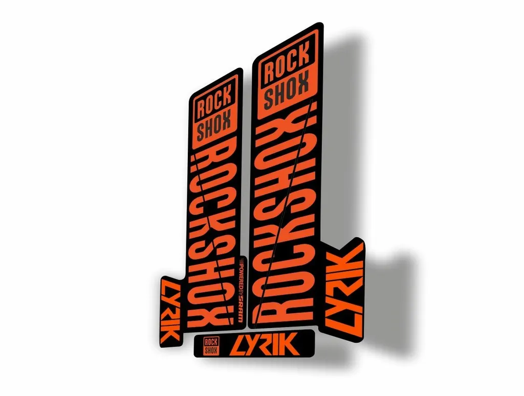Rock Shox LYRIK 2018 Mountain Bike Cycling Decal Kit Sticker Adhesive Orange - 1