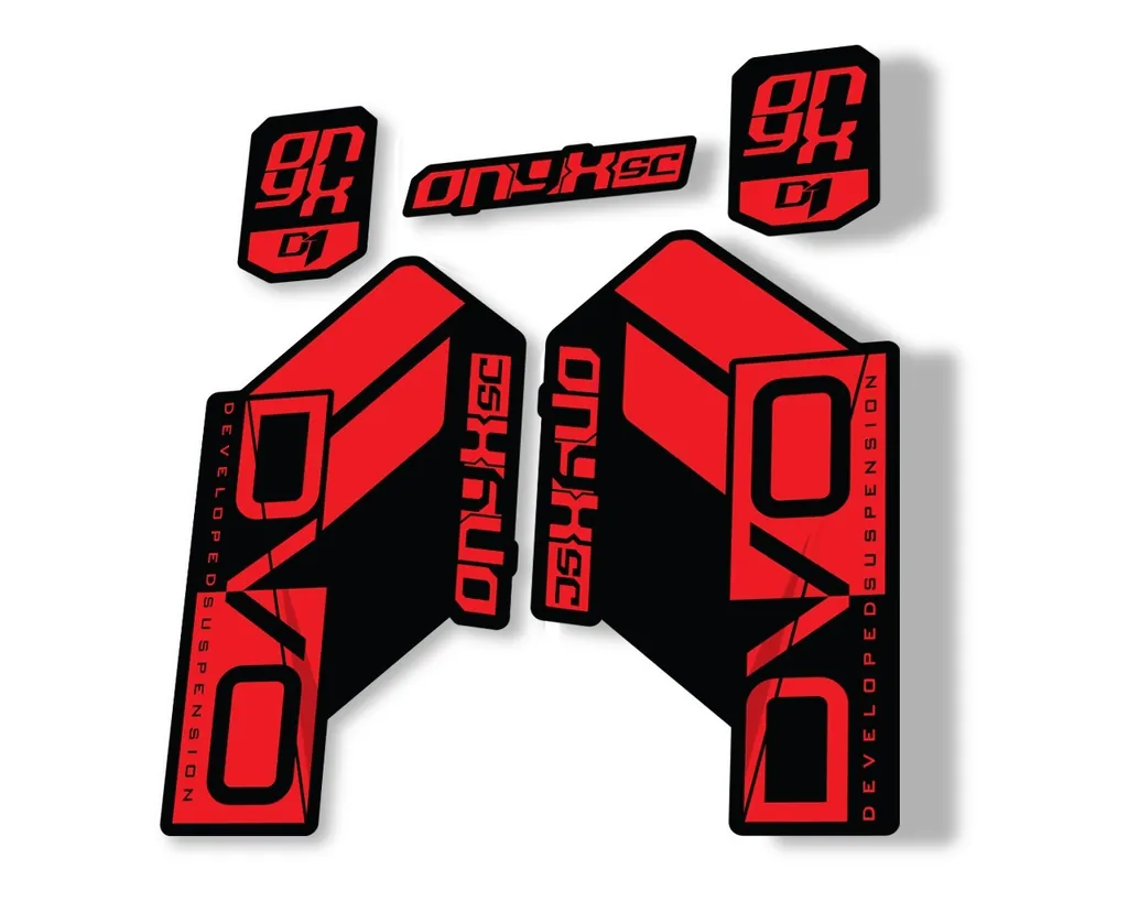 DVO Onyx SC D1 2019 Fork Suspension Sticker Factory Decal Adhesive Red - 1