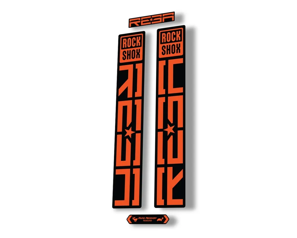 Rock Shox REBA 2021 Fork Decal Mountain Bike Sticker Adhesive Set Orange - 1