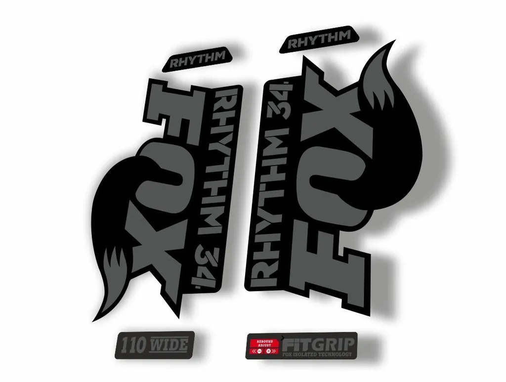 FOX 34 Rhythm 2018 Forks Suspension Factory Decal Sticker Adhesive Gray - 1